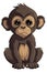 Baby Baboon Sticker On Isolated Tansparent Background, Png, Logo. Generative AI