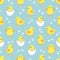 Baby background with cute little chickens
