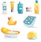 Baby Bath Time Icon Set