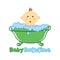 Baby Bath time Logo template, Baby Bathing logo, Baby Shower