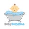 Baby Bath time Logo template, Baby Bathing logo, Baby Shower