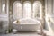 baby bathtub surrounded by luxurious and fragrant bubbles in spacious bathroom