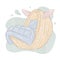 Baby bed with linens, baby cocoon for sleeping, cradle, hanging stage, bassinet, basket-bed with wings, pillow and blanket