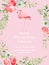 Baby Birthday Invitation Card with Illustration of Beautiful Flamingo and Flowers, arrival announcement, greetings