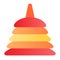 Baby block flat icon. Pyramid toy color icons in trendy flat style. Children logic toy gradient style design, designed