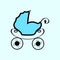 Baby blue vintage pram