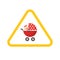 Baby on board caution car road sign sticker or child in buggy pram vehicle safety caution text vector flat cartoon