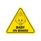 Baby on board with girl sign. Warning sign