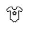 Baby body suit thin line icon. Outline symbol newborn bodysuit