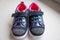 Baby boots, luxury sneakers, sports shoes, boots for girls. Kids trendy footwear with rhinestone decoration. pretty pair