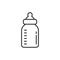 Baby bottle icon in flat style. Milk container vector illustration on white isolated background. Drink glass business concept