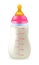 Baby bottle with milk formula - pink cap