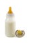 Baby bottle with milk and pacifier isolated