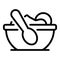 Baby bowl food icon, outline style