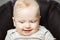 Baby boy with angelic look and beautiful eyes portrait photo