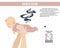 Baby boy with bad smell in pampers. Cute kids illustration. Adorable child inforgraphics for young mother. Cartoon funny newborn