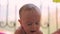 Baby-boy bathes smiling after pool