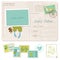 Baby Boy Birthday Postcard with set of stamps