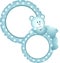 Baby boy round frame teddy bear