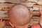 Baby boy\'s hair whorl