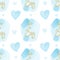 Baby boy Watercolor welcome seamless Pattern for childbirth illustration.