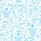 Baby boyl cute seamless pattern. Sleep newborn ite