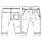 Baby Boys Fleece Jogger Pant fashion flat sketch template. Technical Fashion Illustration. Knit Pant CAD