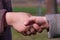 Baby boys handshake relationship conceptual photo