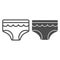 Baby briefs line and glyph icon. Child`s underwear vector illustration isolated on white. Kid panties outline style