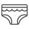 Baby briefs line icon. Child`s underwear vector illustration isolated on white. Kid panties outline style design