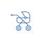 Baby buggy,carriage line icon concept. Baby buggy,carriage flat  vector symbol, sign, outline illustration.