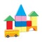Baby building blocks with bus