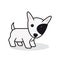 Baby Bull Terrier isolated vector illustration