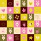 Baby bunnies hearts flowers nature pattern