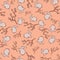 baby bunnies and willow seamless  pattern