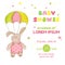 Baby Bunny with Parachute - Baby Shower Card