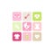 Baby Card Girl Nine Icons Pink Green Beige