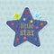Baby card template with funny color stars