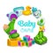 Baby care, children toys frame