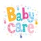 Baby care decorative lettering type design