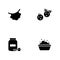 Baby Care - a set of black four solid icons isolated on a white background