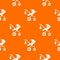 Baby carriage classy pattern vector orange