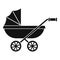 Baby carriage icon, simple style