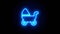 Baby Carriage neon sign appear in center and disappear after some time. Loop animation of blue neon alphabet symbol