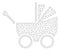 Baby Carriage Polygonal Frame Vector Mesh Illustration