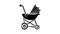 Baby carriage retro icon animation