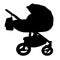 Baby carriage silhouette. Isolated stroller. Vector.