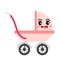 Baby Carriage transportation cartoon character side view vector illustration