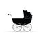 Baby carriage vector illustration in black