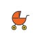 Baby carriages pram filled outline icon